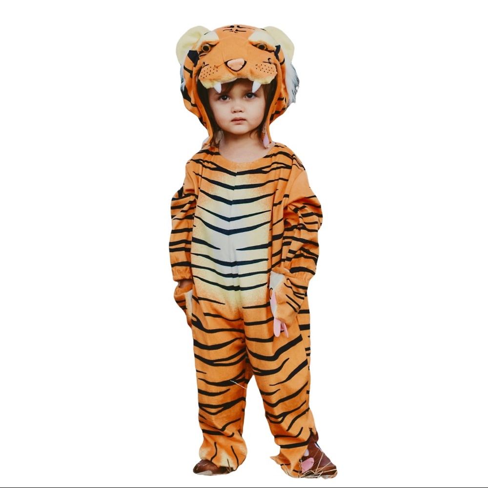 Toddler Baby Tiger Halloween Costume Jumpsuit, Hat, Gloves, Zoo, Tiger King